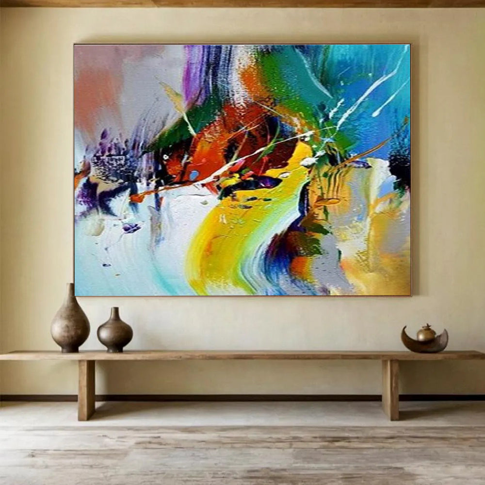 Color - Burst Abstract Painting with Vivid Rainbow Hues THY280
