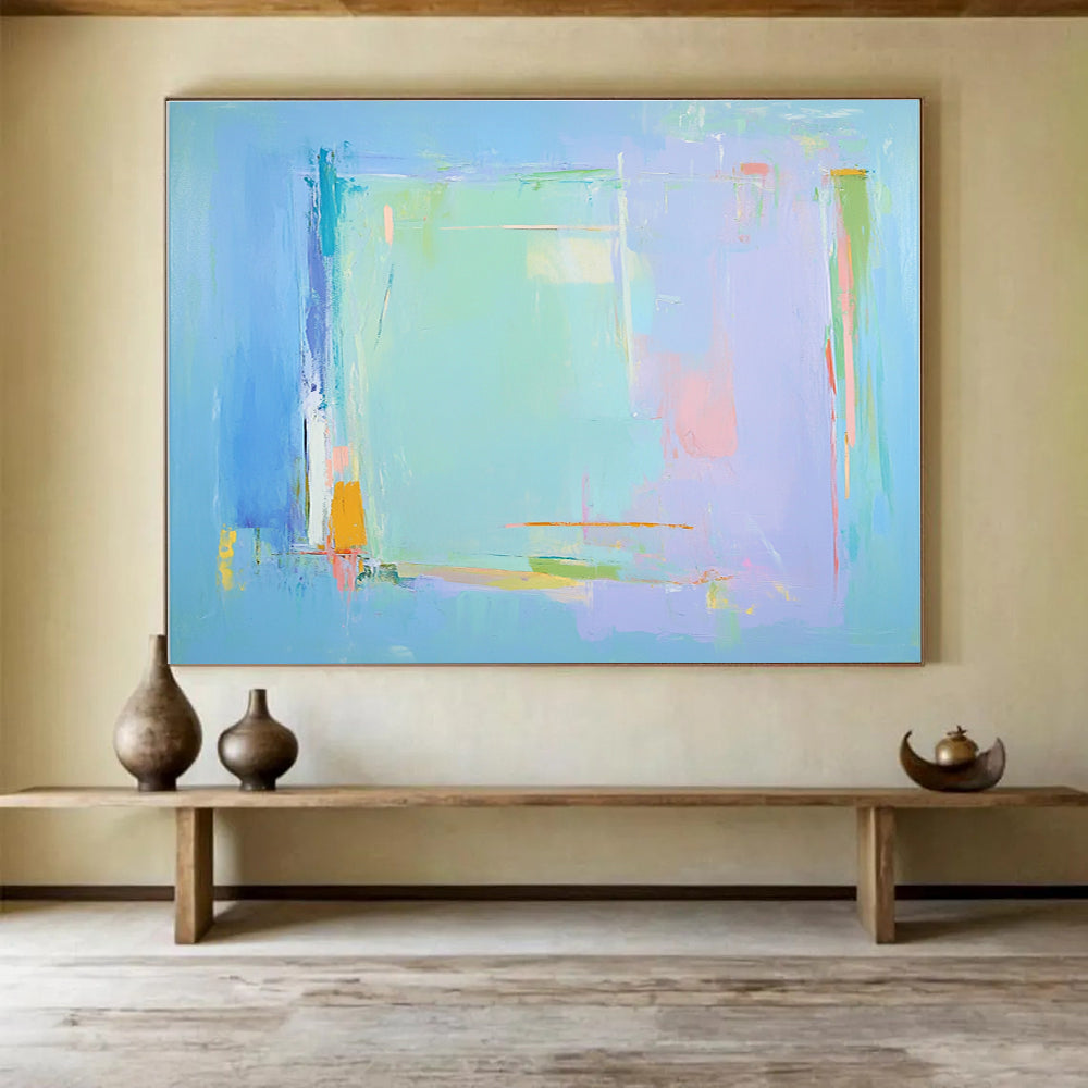 Soft Color Field Abstract Painting with Pastel Hues DYP535