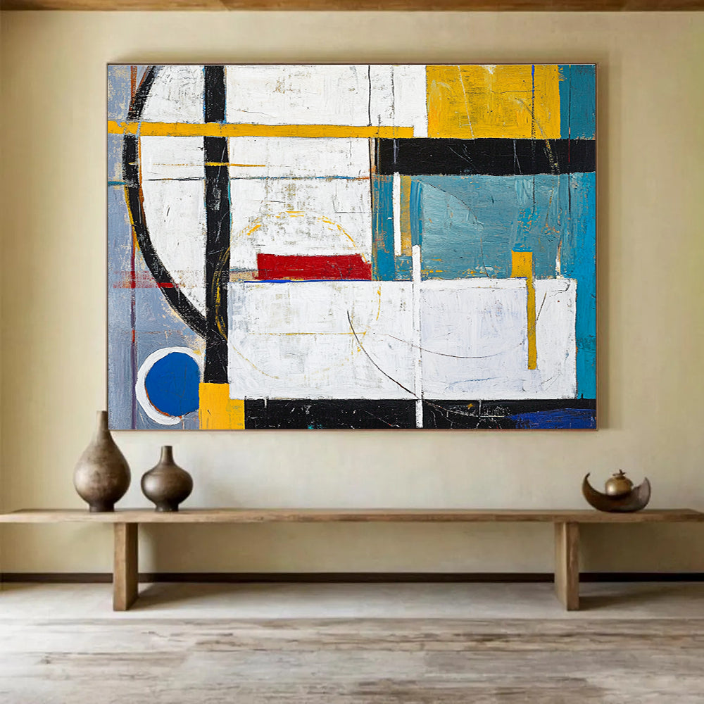 Geometric Abstract with Color Painting with Bold Shapes DYP549