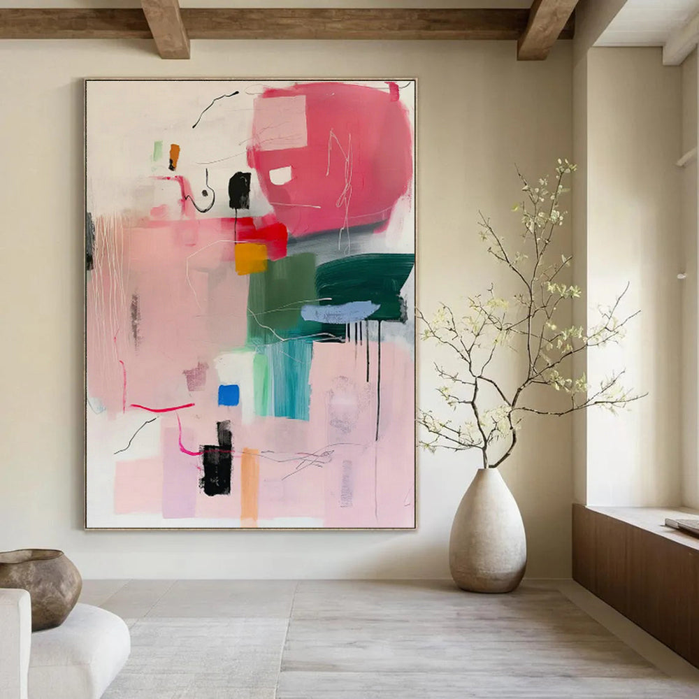 Large Custom Hand-Painted Abstract Art for Dining Room & Entryway DLZ1005