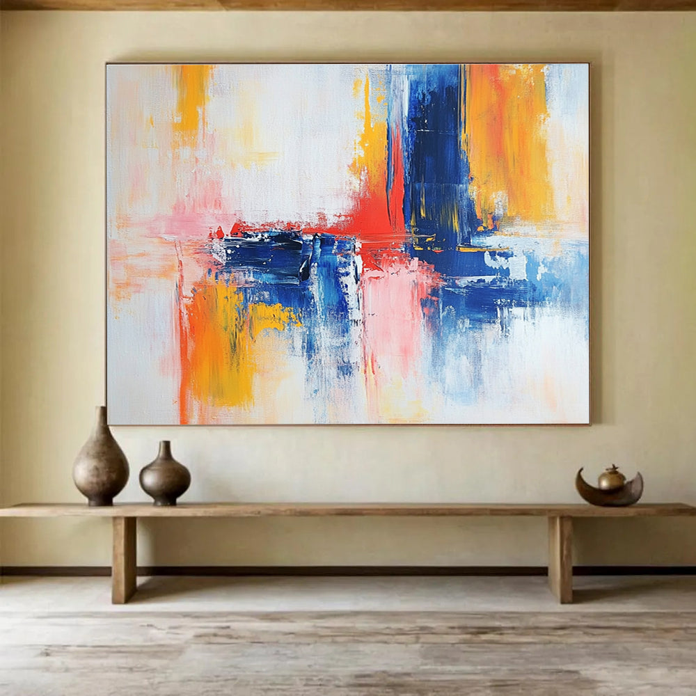 Soft Color Fusion Abstract Painting with Subtle Color Blends DYP422