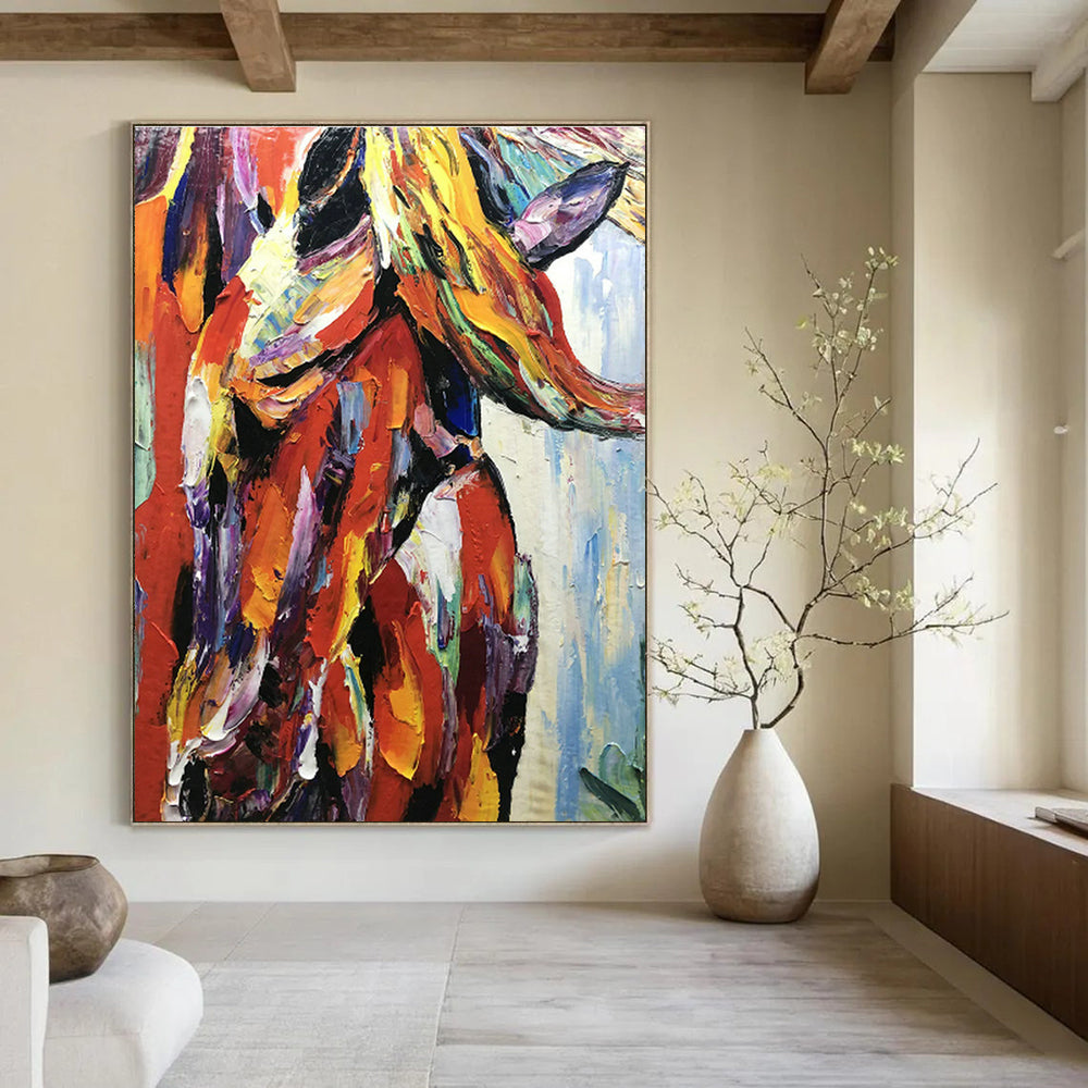 Extra-Large Hand-Painted Abstract Canvas for Cottage Living Room & Bedroom DLZ1279