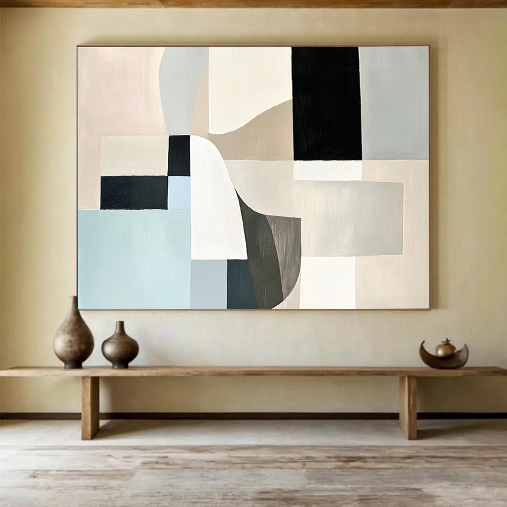 Soft - Toned Geometric Shapes Abstract Painting DYP101