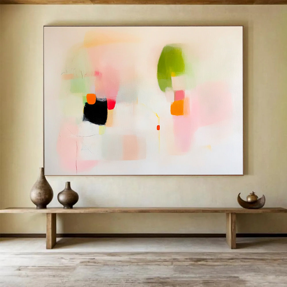 Delicate Abstract Forms Painting with Soft Colors DYP537