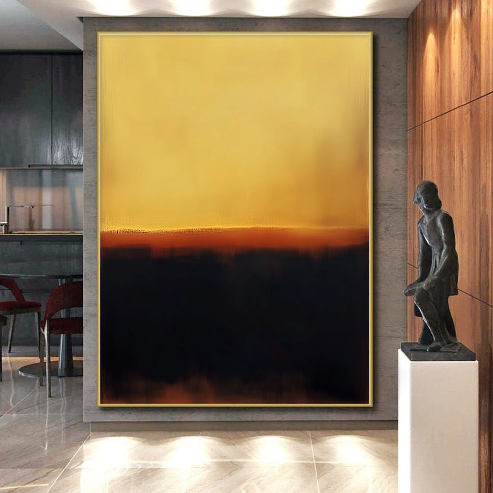 Yellow Brown Gradient Abstract Painting with Soft Transitions GER779