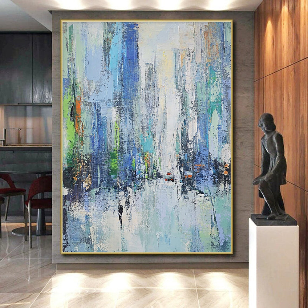 Colorful Cityscape Abstract Painting with Urban Energy GER386