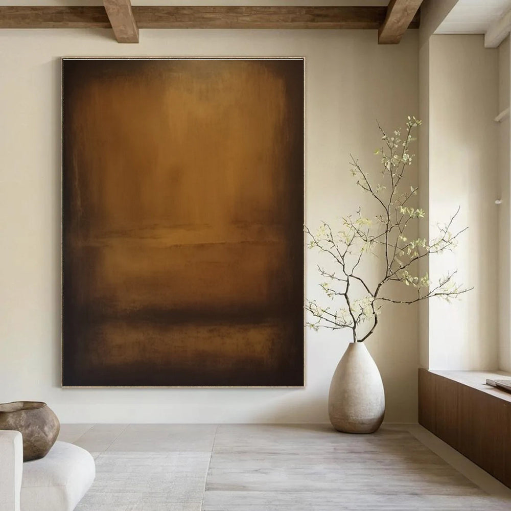 Brown Gradient Minimalist Abstract Painting ADGE372
