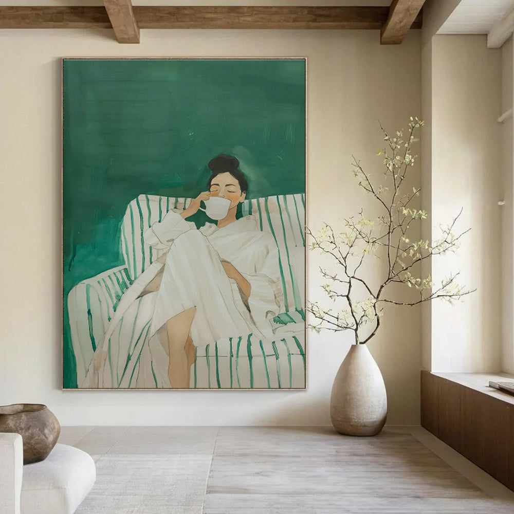 Hand - Painted Custom Abstract Canvases for Cottage Bedroom Balcony Railings & Hallway Skylights DLZ0690