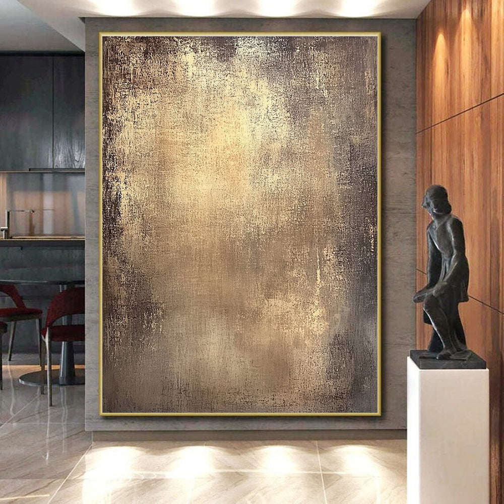 Gold - Textured Abstract Painting with Aged Elegance GER135