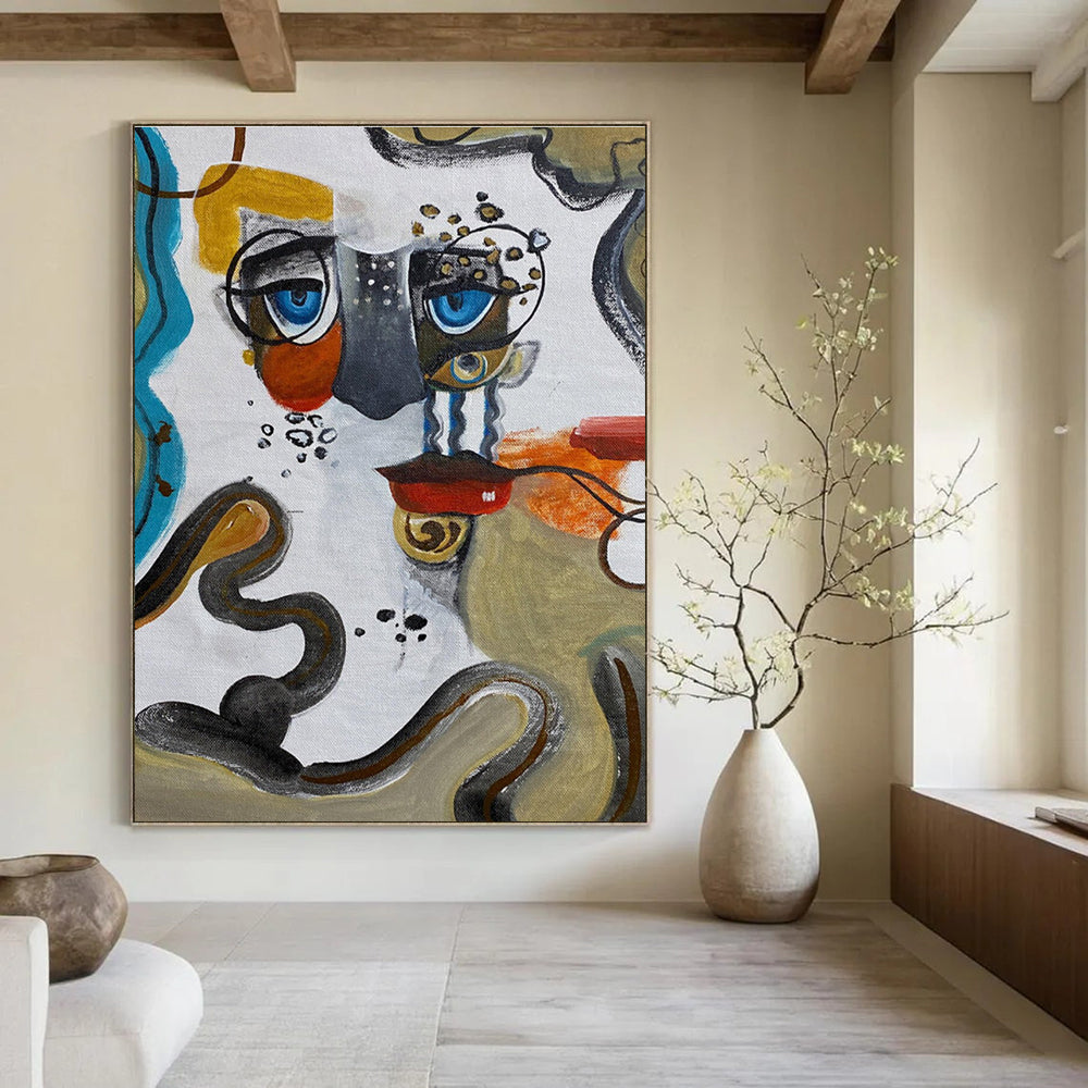 Abstract Face Composition Painting with Eclectic Elements ADGE466