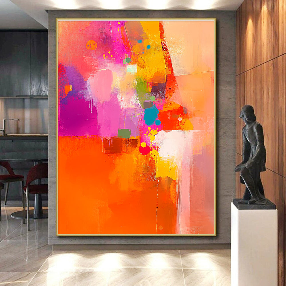 Vibrant Color Burst Abstract Painting with Energetic Hues GER533
