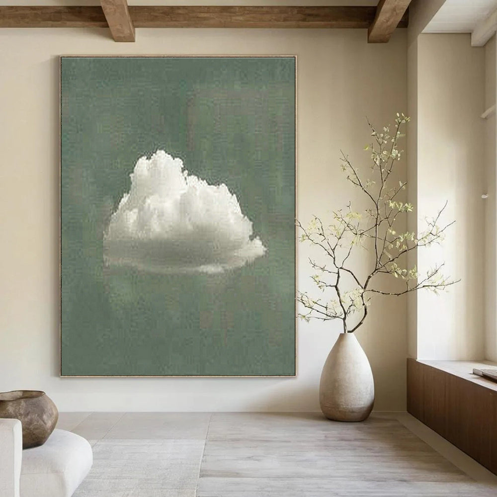 Hand-Painted Abstract Geometric Wall Hanging Artwork, Demonstrating the Artistic Aesthetics of Living Room and Corridor DLZ0977