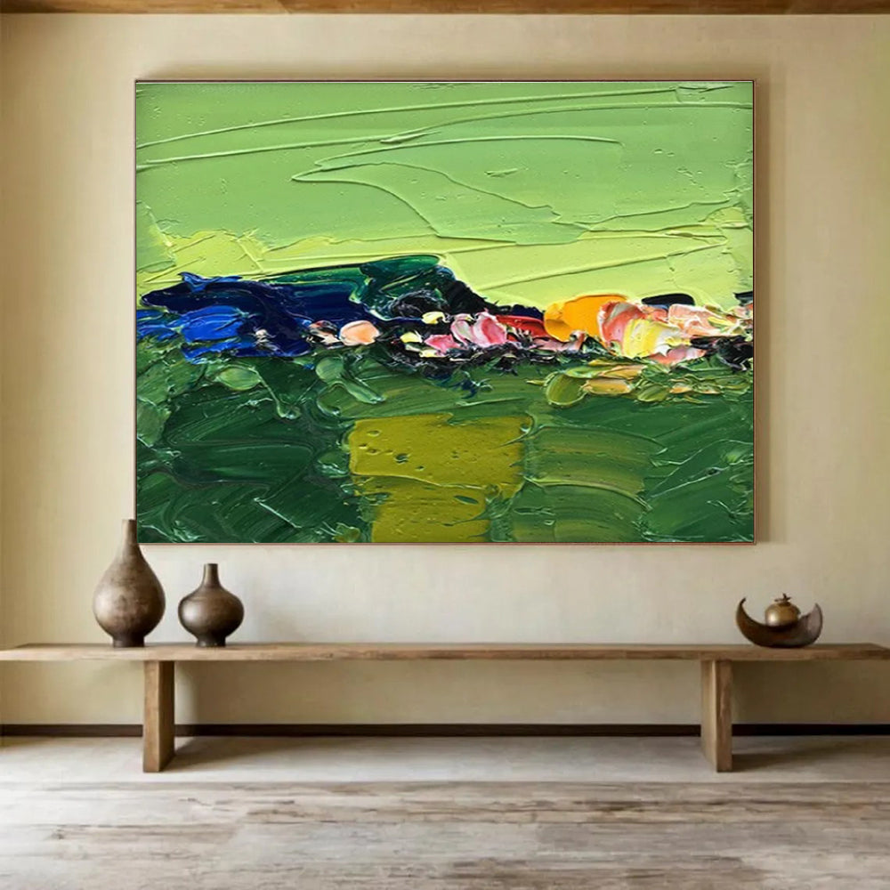 Abstract Green Landscape Abstract Painting THY436