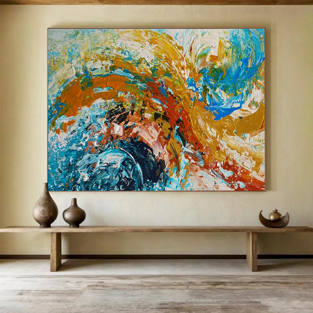 Color Burst Abstract Painting with Energetic Hues THY359