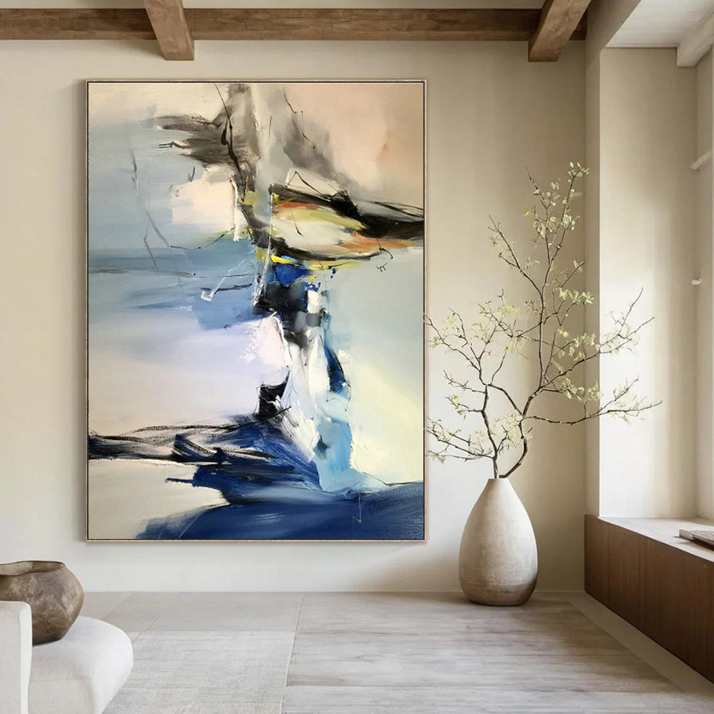 Handcrafted Large Abstract Art for Cottage Bedroom & Living Room DLZ1294