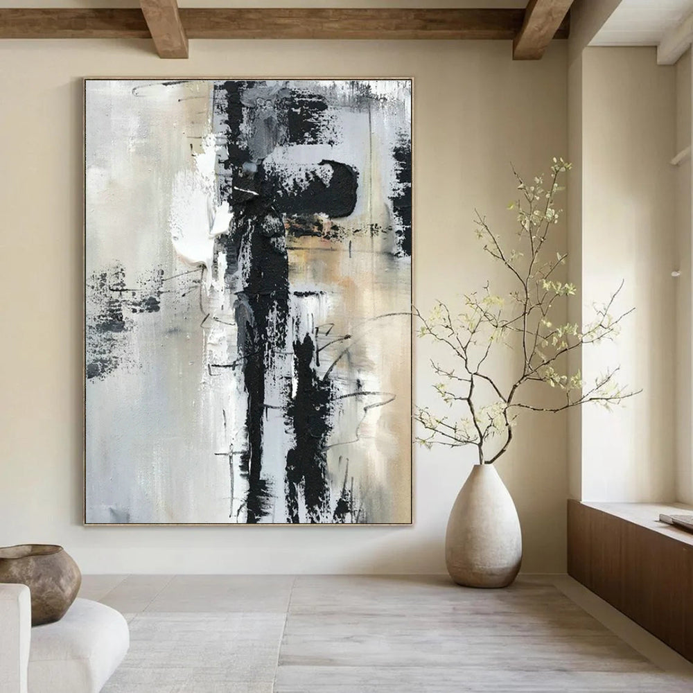 Original Hand-Painted Abstract Canvas for Cottage Living Room Window Curtain Wall and Bedroom Headboard Wall DLZ1690