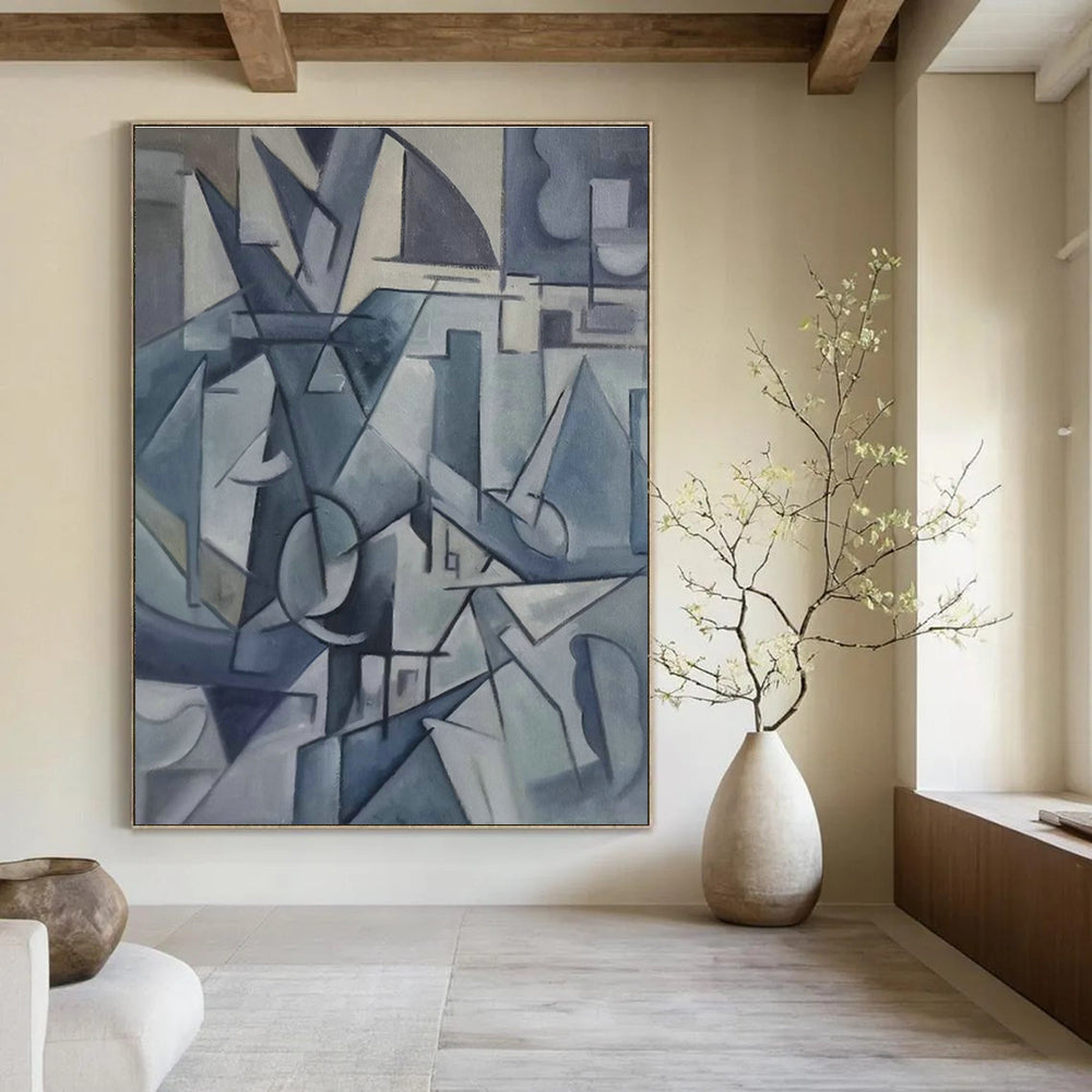 Grand - Sized Custom Hand - Painted Abstracts for Cottage Dining Room Breakfast Nooks & Hallway Coat Closets DLZ0590