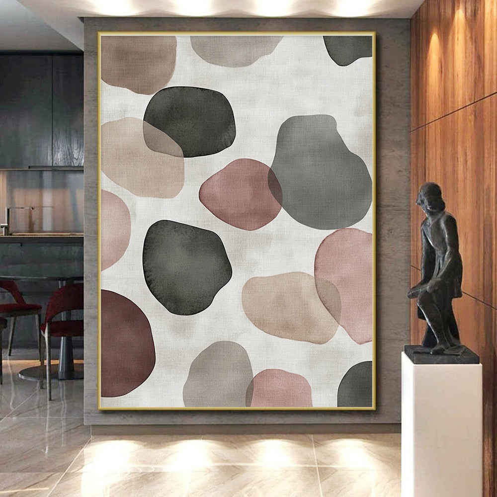 Earthy Shapes Abstract Painting with Layered Colors GER725