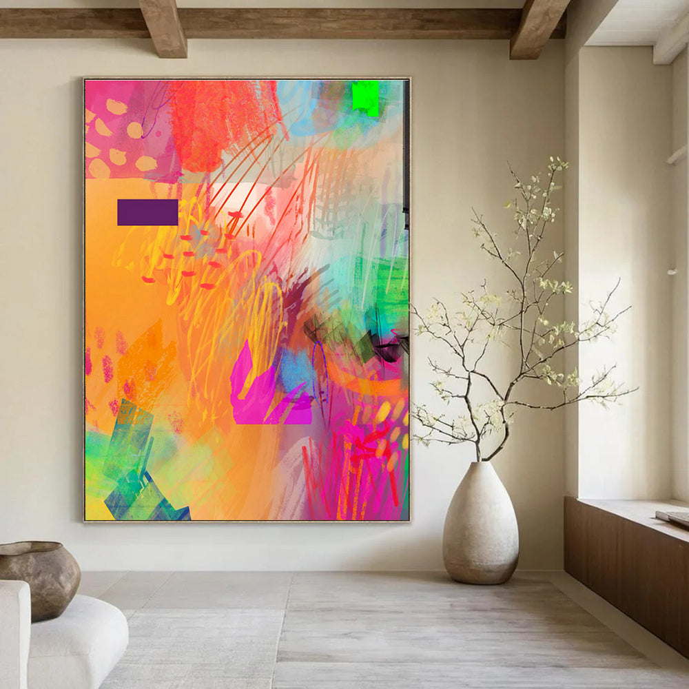 Large - Format Hand - Painted Abstracts for Office and Living Room DLZ0643