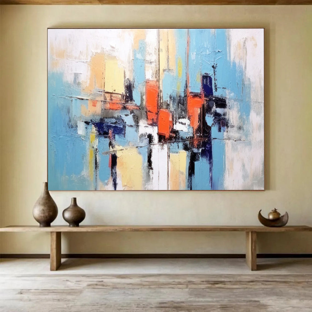 Blue Orange Urban Abstract Painting THY067
