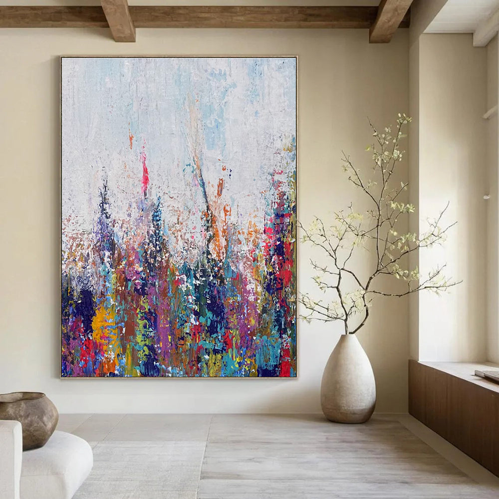Colorful Floral Abstract Painting with Vivid Hues ADGE467