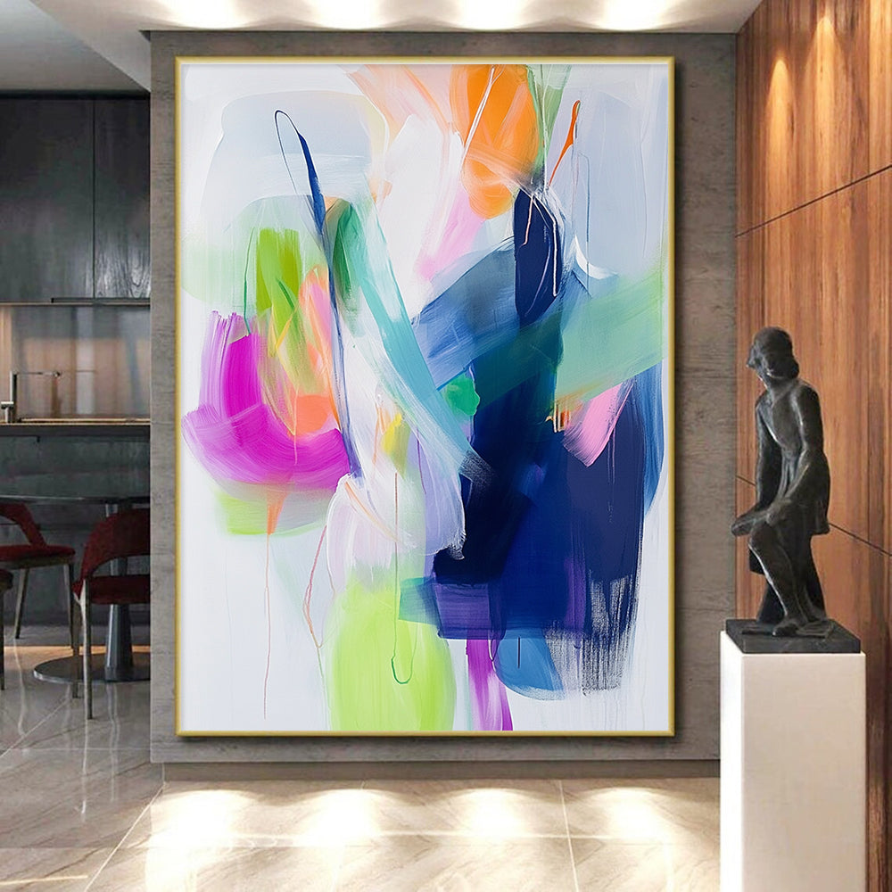 Fluid Color Abstract Painting with Soft and Bold Strokes GER628