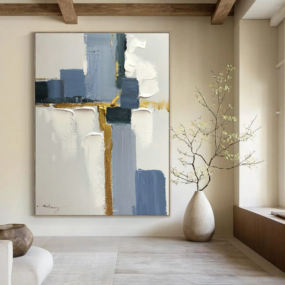Oversized Abstract Paintings for Living Room Entertainment Centers & Office Breakout Lounges DLZ0816