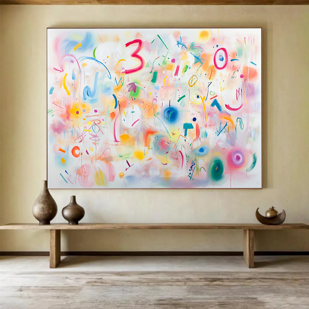 Colorful Playful - Symbol and Shape Abstract Painting DYP067