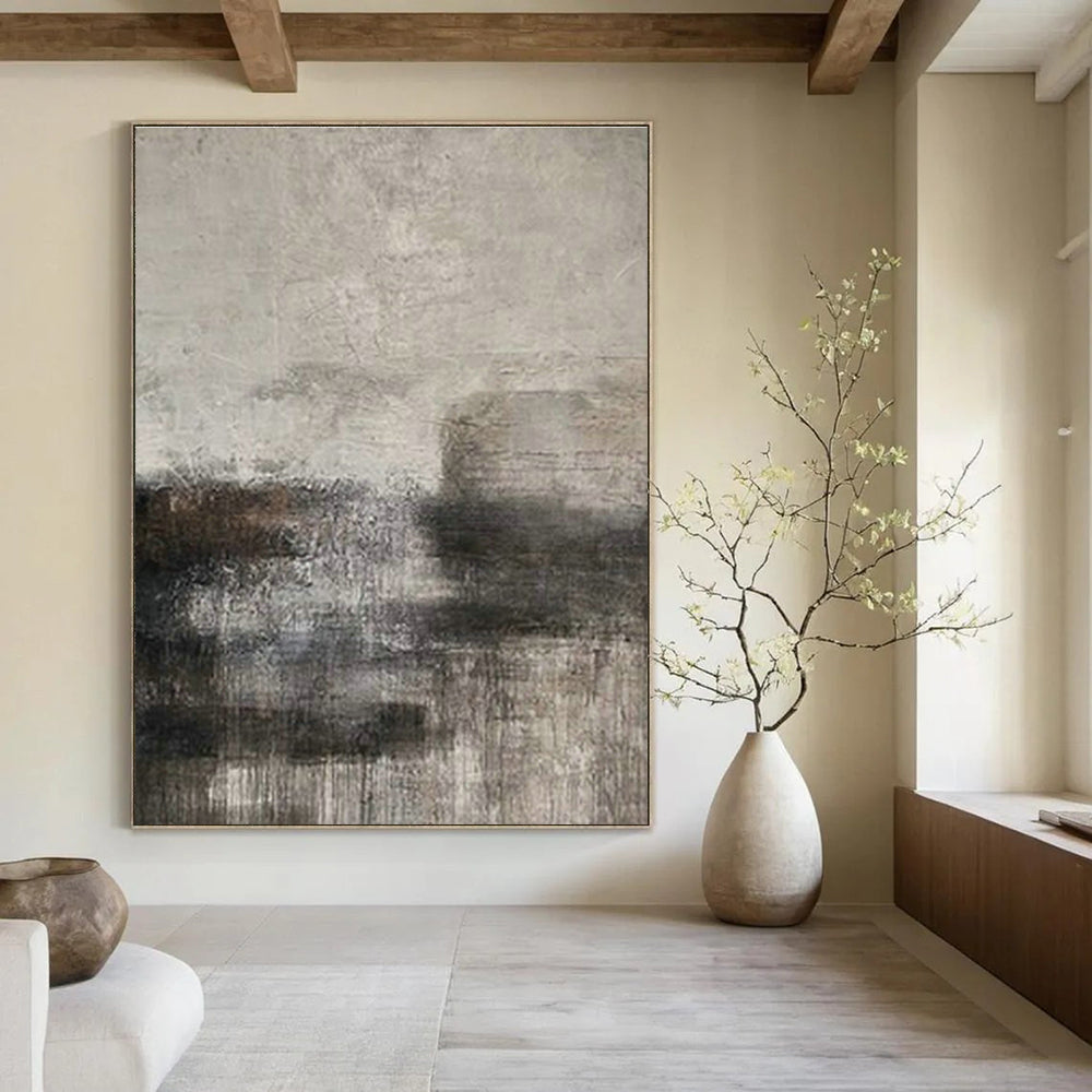 Extra-large Custom Hand-Painted Abstract Canvas for Dining Room Herb Garden Wall and Entryway Plant Stand Area DLZ1879