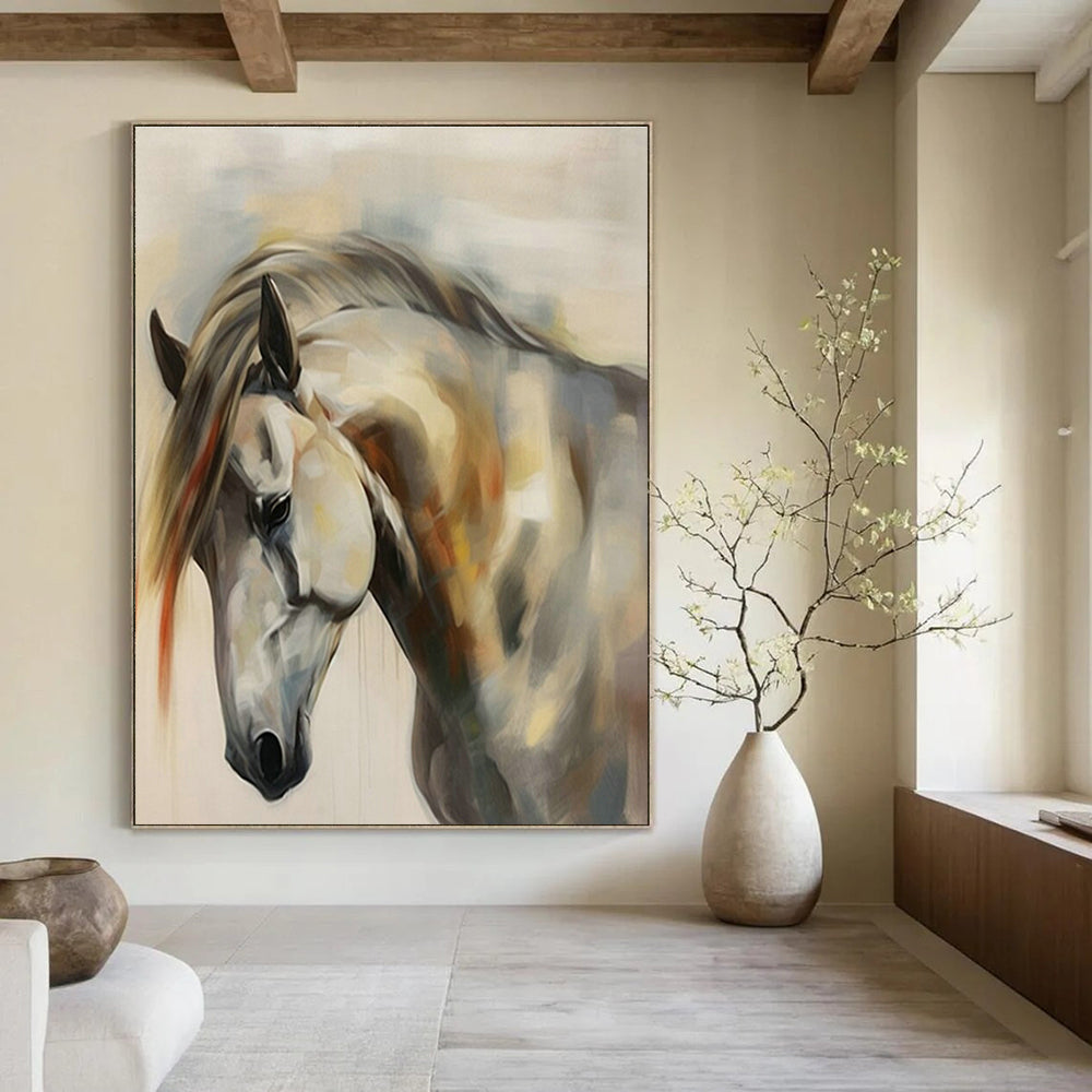 Large Hand-Painted Abstract Painting for Entryway and Cottage Dining Room DLZ1567