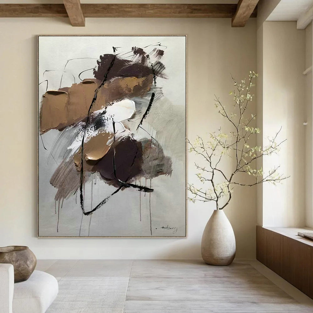 Oversized Abstract Paintings for Living Room Fireplace Surrounds and Office Conference Rooms DLZ0786