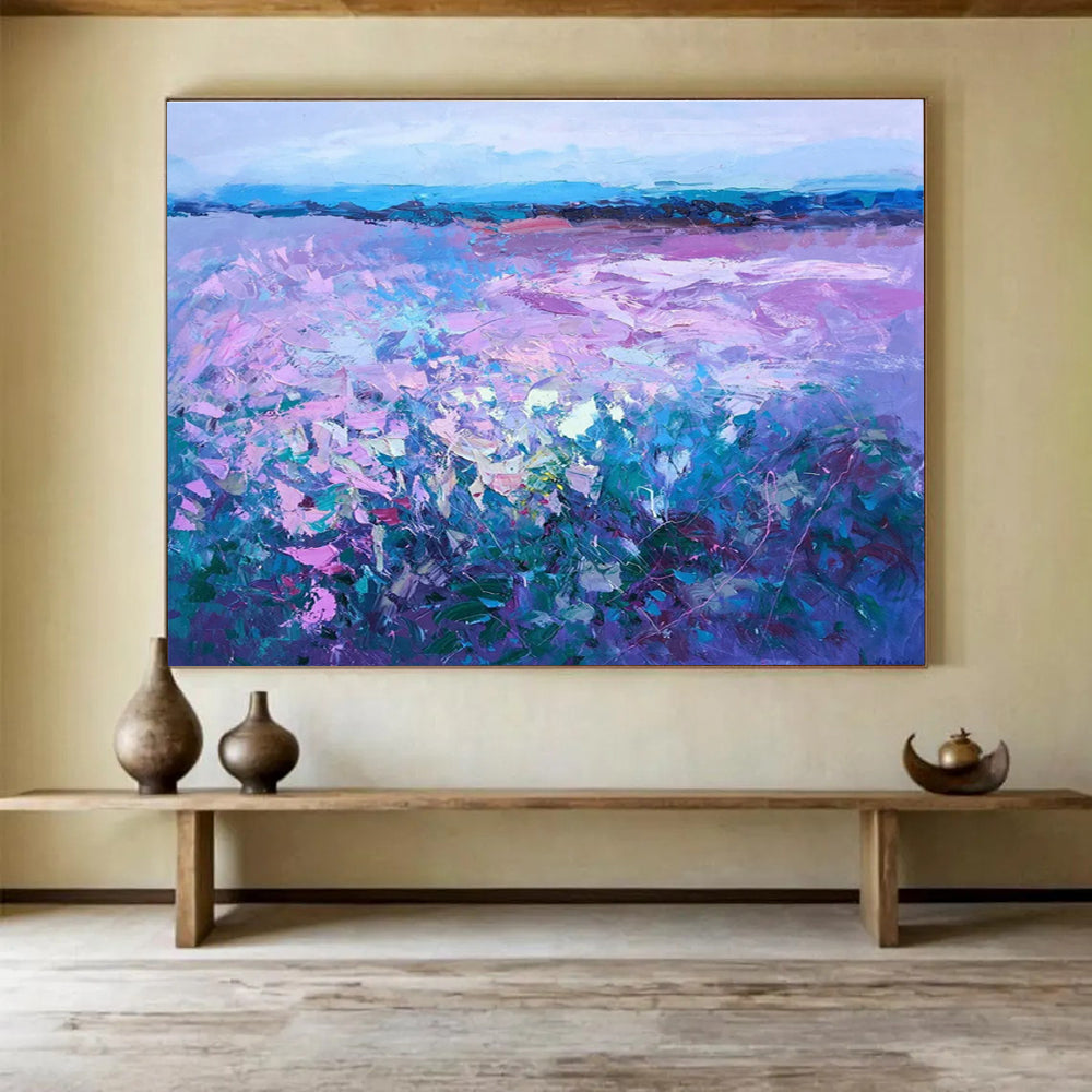 Purple Abstract Field Modern Painting THY453