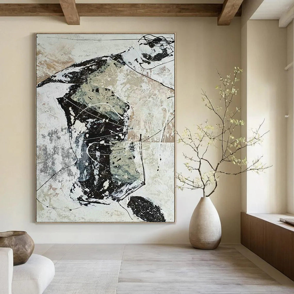 Oversized Custom Abstract Canvases for Cottage Hallway & Living Room DLZ0559
