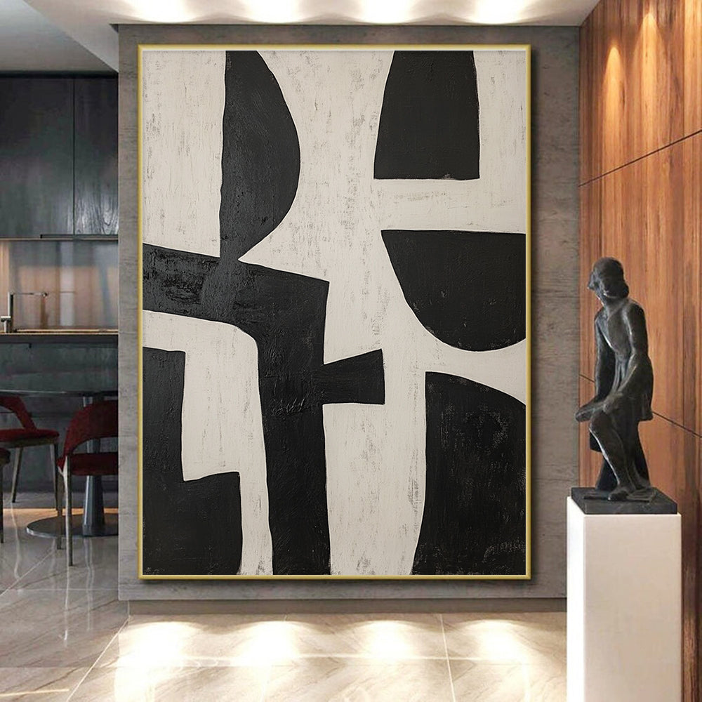 Minimalist Black and White Geometric Abstract Art GER238