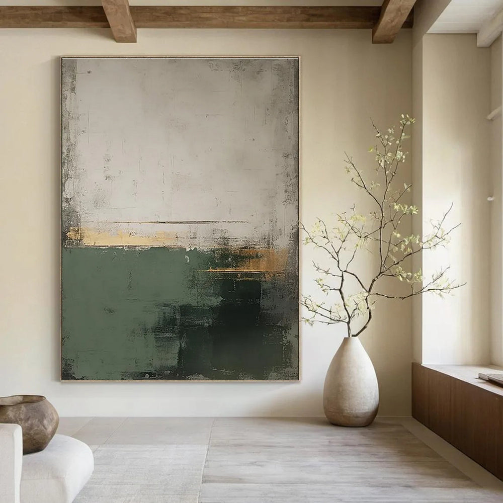 Earthy Tones Abstract Painting with Subtle Gold Details ADGE454