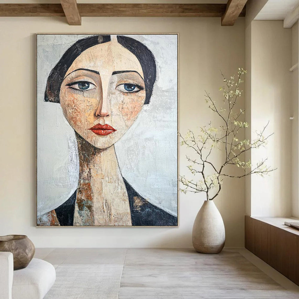Hand-Painted Abstract Canvas for Cottage Entryway & Office DLZ2354