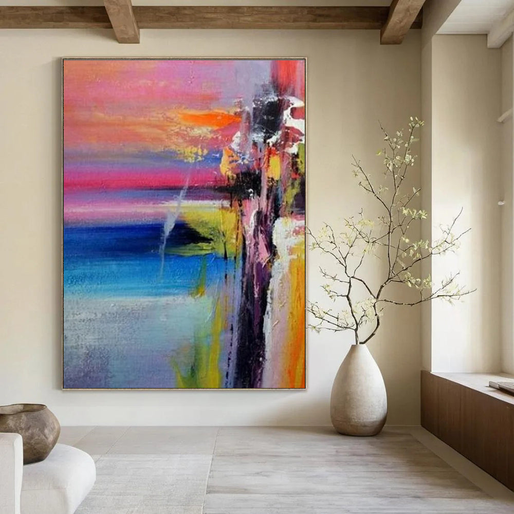 Colorful Abstract Landscape Painting with a Dreamy Vibe ADGE419
