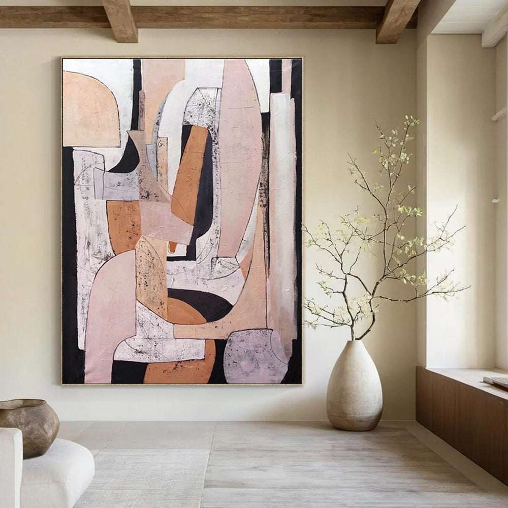 Neutral Tones Geometric Abstract Painting ADGE252