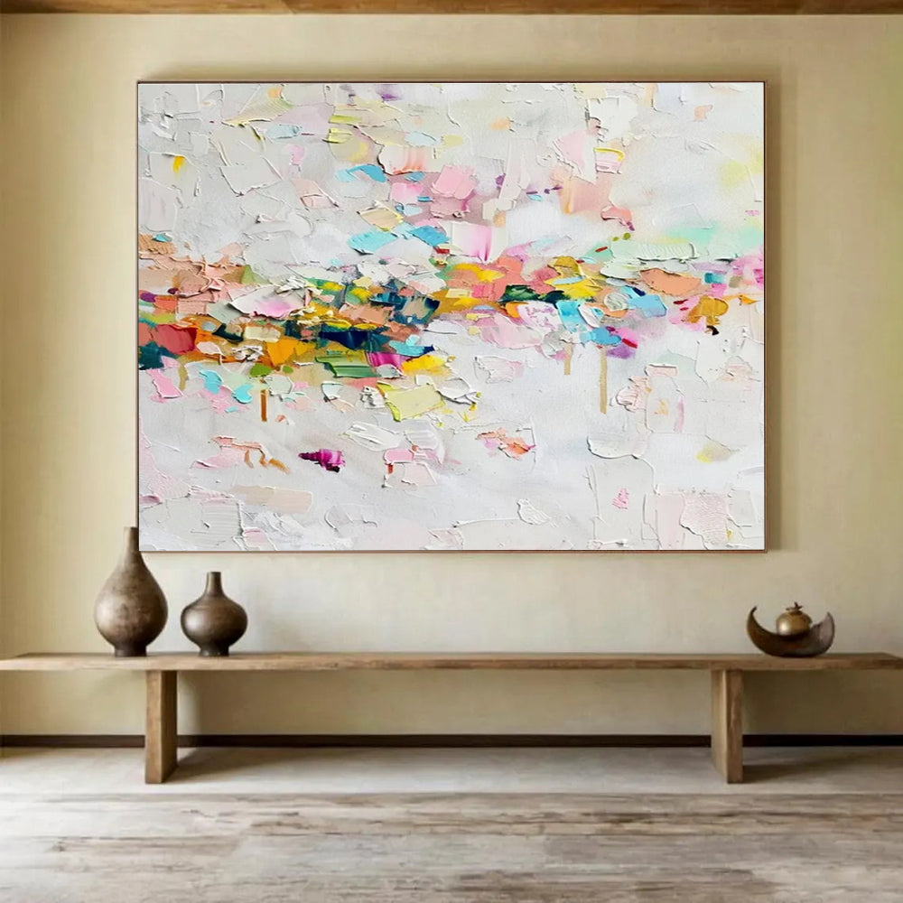 Pastel Toned Colorful Abstract Mosaic Painting THY043