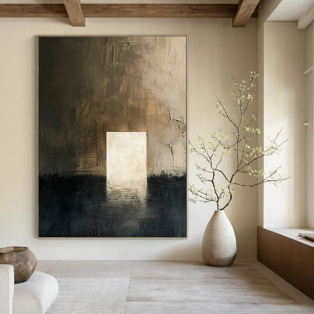 Brown Grey White Abstract Painting ADGE008