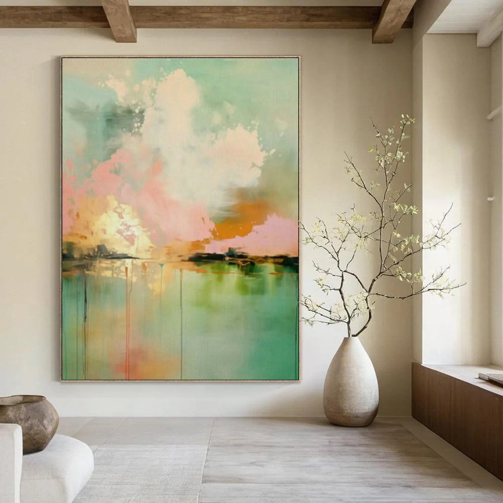 Hand-Painted Custom Large Abstract Painting for Living Room & Bedroom DLZ1001
