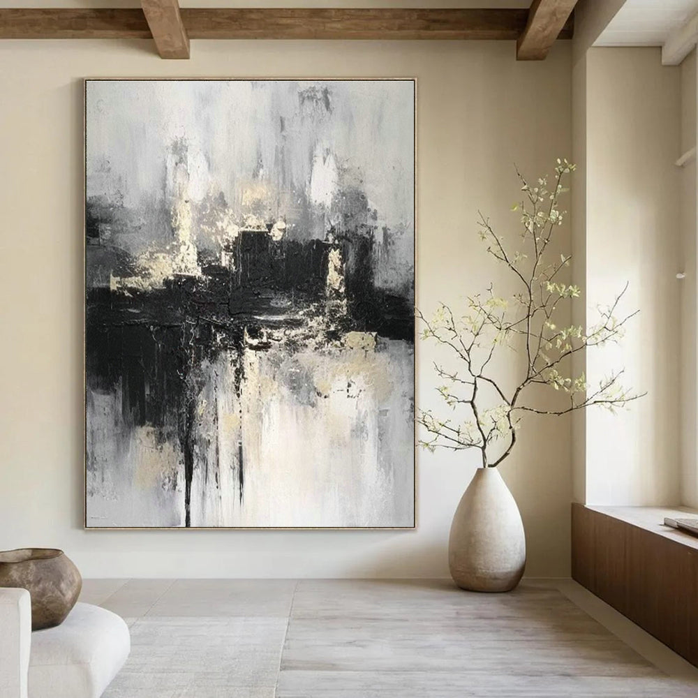 Oversized Abstract Canvases for Dining Room Double - Height Wall Niche Inserts & Office Atrium Space Partition Screens DLZ0866