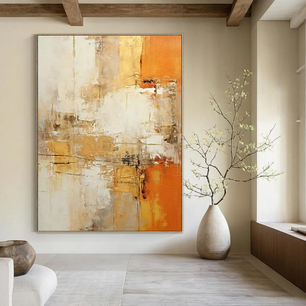Handmade Abstract Wall Art for Cottage Bedroom Linen Storage Wall and Living Room Firewood Storage Nook DLZ1699