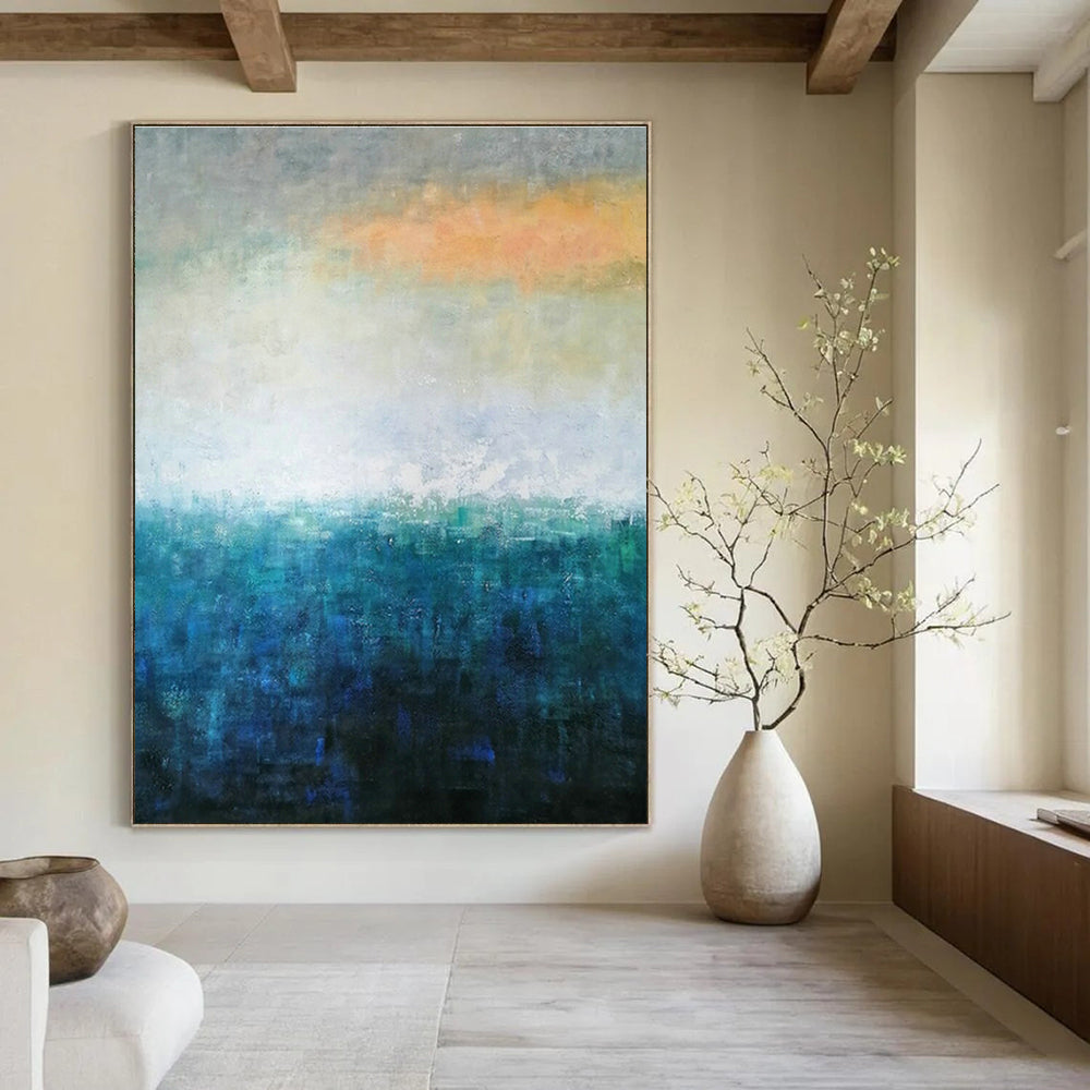 Large - Format Custom Hand - Painted Abstract Art for Office & Dining Room DLZ0564