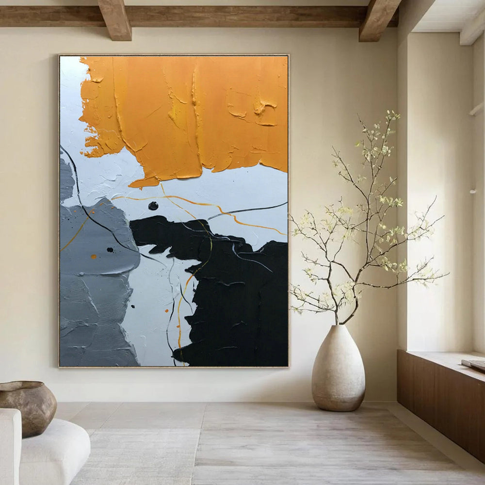 Handcrafted Extra - Large Abstract Canvas for Cottage Dining Room & Hallway DLZ1341