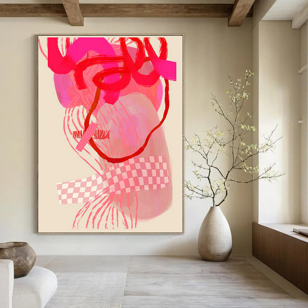 Custom Hand - Painted Abstract Art for Cottage Entryway and Bedroom DLZ0639