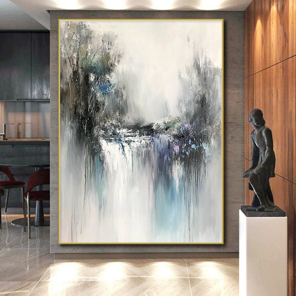 Waterfall Abstract Painting with Flowing Textures GER436