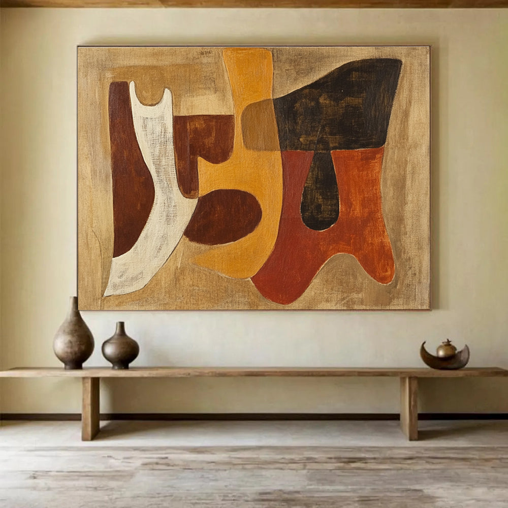 Earth - Toned Abstract Forms Painting DYP104
