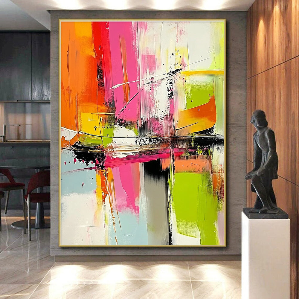 Bright Color Abstract Painting with Dynamic Strokes GER671