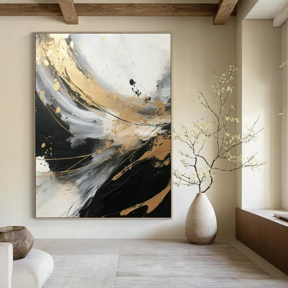 Large Custom Handmade Abstract Wall Art for Cottage Dining Room Serving Cart Wall and Entryway Umbrella Stand Wall DLZ1732